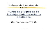 “Grupos y Equipos de Trabajo: colaboración y confianza...Dr. Franco Lotito C. - PUC-UACh 2 TABLA DE PRESENTACIÓN 1. Factores que influyen en la dinámica del individuo 2. Clima