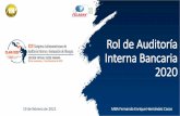 Rol de Auditoría Interna Bancaria 2020