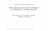 Recuperación de Lengua castellana y literatura