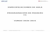 ESPECIFICACIONES DE AULA PROGRAMACIÓN DE FRANCÉS C1 CURSO …