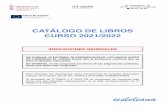CATÁLOGO DE LIBROS CURSO 2021/2022