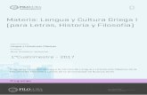 Materia Lengua y Cultura Griega I (para Letras, Historia y ...