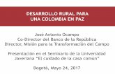 DESARROLLO RURAL PARA UNA COLOMBIA EN PAZ