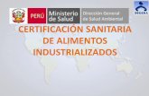 CERTIFICACIÓN SANITARIA DE ALIMENTOS INDUSTRIALIZADOS