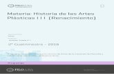 Materia: Historia de las Artes Plásticas I I I (Renacimiento)
