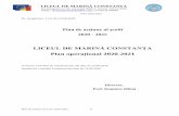 LICEUL DE MARINĂ CONSTANŢA Plan operaţional 2020-2021