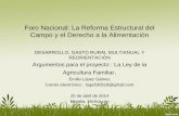 Foro Nacional: La Reforma Estructural del Campo y el ...