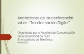 Anotaciones de las conferencias sobre: “Transformación ...