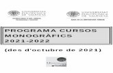 PROGRAMA CURSOS MONOGRÀFICS 2021-2022