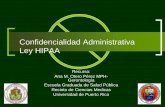 Confidencialidad Administrativa Ley HIPAA