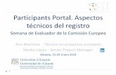 Participants Portal. Aspectos técnicos del registro