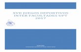 XVII JUEGOS DEPORTIVOS INTER FACULTADES UPT 2017