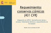 Requerimientos conservas cárnicas (431 CFR)
