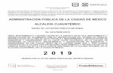 ALCALDÍA CUAUHTÉMOC, DE LA CIUDAD DE MÉXICO 2 0 1 9
