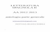 LETTERATURA SPAGNOLA II AA 2012 2013 antologia parte …