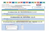 Lunes 22 de febrero Evaluación de MATEMÁTICAS S.E.P.
