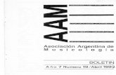 Asociación Argentina de Musicología BOLETIN