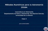 Métodos Numéricos para la Astronomía 2016A