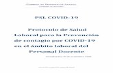 PSL COVID-19 Protocolo de Salud Laboral para la Prevención ...