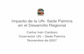 Impacto de la UN- Sede Palmira en el Desarrollo Regional