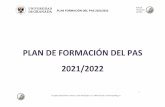 PLAN DE FORMACIÓN DEL PAS 2021/2022