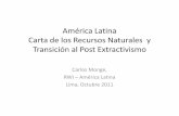 América Latina Carta de los Recursos Naturales y ... - RLIE