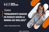 NORMA ISO 9001:2015” Curso EN RIESGOS SEGÚN LA