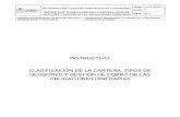 INSTRUCTIVO: CLASIFICACIÓN DE LA CARTERA, TIPOS DE ...