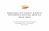 PROYECTO EDUCATIVO INSTITUCIONAL (P.E.I.) 2019-2022