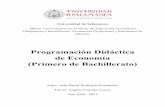 Programación Didáctica de Economía (Primero de Bachillerato)