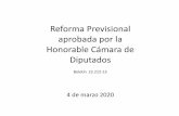Reforma Previsional aprobada por la Honorable Cámara de ...