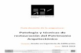 Patología y técnicas de restauración del Patrimonio ...
