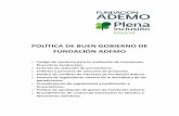 POLÍTICA DE BUEN GOBIERNO DE FUNDACIÓN ADEMO