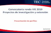 Convocatoria ronda VIE 2019 Proyectos de investigación y ...