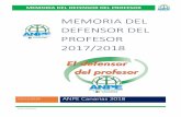Memoria El Defensor del Profesor curso 2017-2018