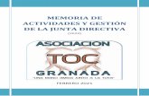MEMORIA DE ACTIVIDADES Y GESTIÓN DE LA ... - TOC Granada