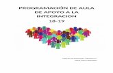 PROGRAMACIÓN DE AULA DE APOYO A LA INTEGRACION 18-19