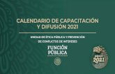 CALENDARIO DE CAPACITACIÓN Y DIFUSIÓN 2021