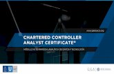 CHARTERED CONTROLLER ANALYST CERTIFICATE