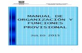 MANUAL DE ORGANIZACIÓN Y FUNCIONES PROVISIONAL