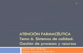 ATENCIÓN FARMACÉUTICA Tema 6. Sistemas de calidad. …