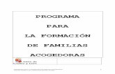 PROGRAMA PARA LA FORMACIÓN DE FAMILIAS ACOGEDORAS