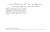 Design of a Management System for Lessons Learned for ...