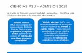 CIENCIAS PSU ADMISION 2019