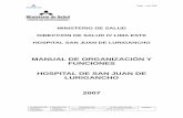 MANUAL DE ORGANIZACIÓN Y FUNCIONES HOSPITAL DE SAN JUAN DE ...