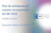 Plan de actividades de carácter no económico del IBV 2019