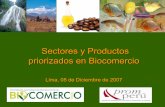 Sectores y Productos priorizados en Biocomercio