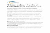 Cómo actuar frente al Coronavirus 2019-nCoV