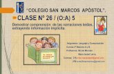 “COLEGIO SAN MARCOS APÒSTOL”. CLASE Nº 26 / (O:A) 5
