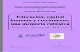 Educación, capital humano y crecimiento: una memoria reflexiva